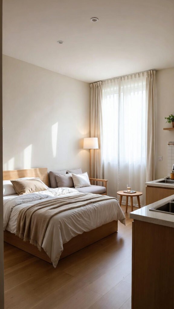 Clean and Simple Bachelor Flat Layout