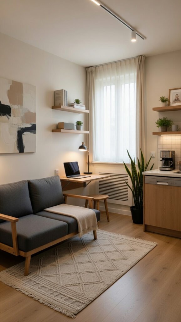Neutral Color Theme for a Bachelor Apartment